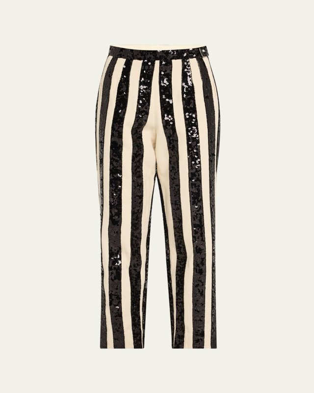 Grandstand Hall Stripe Sequined Trousers